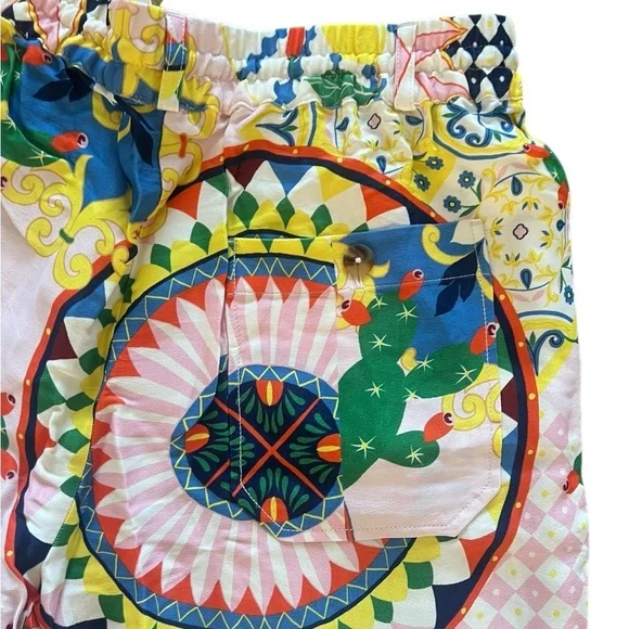 Anthropologie Wide Leg Multicolor Pants Vibrant Abstract Design - Picture 10 of 10